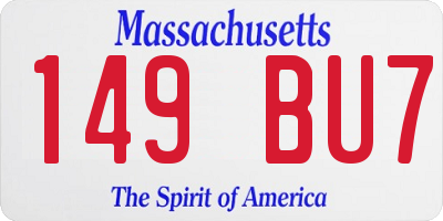 MA license plate 149BU7
