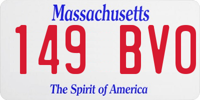 MA license plate 149BV0