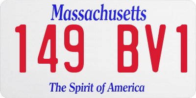 MA license plate 149BV1