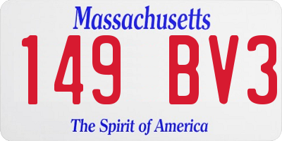 MA license plate 149BV3