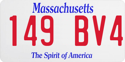 MA license plate 149BV4