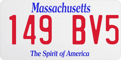 MA license plate 149BV5