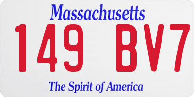 MA license plate 149BV7