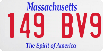 MA license plate 149BV9