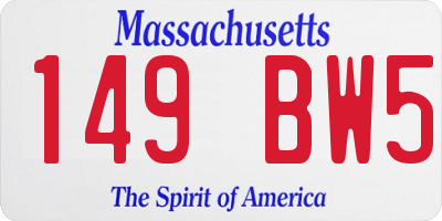 MA license plate 149BW5