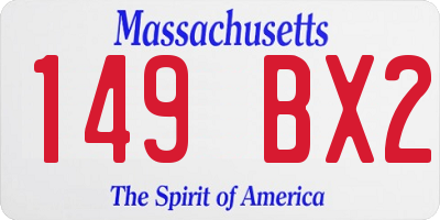 MA license plate 149BX2