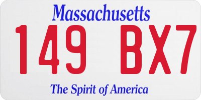 MA license plate 149BX7