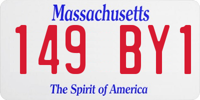 MA license plate 149BY1