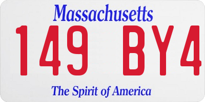 MA license plate 149BY4