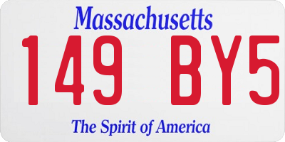 MA license plate 149BY5