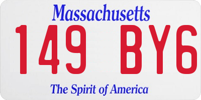 MA license plate 149BY6
