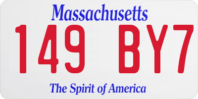 MA license plate 149BY7