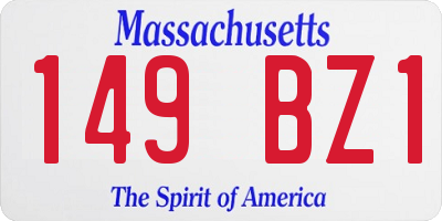 MA license plate 149BZ1
