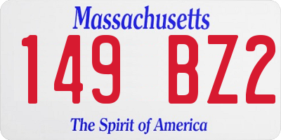 MA license plate 149BZ2