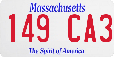 MA license plate 149CA3