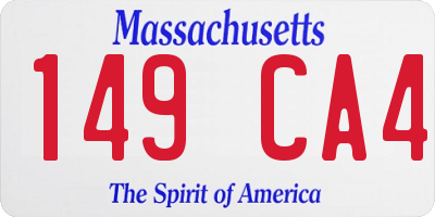 MA license plate 149CA4
