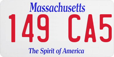 MA license plate 149CA5