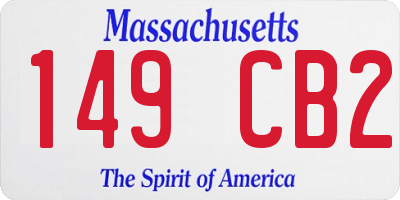 MA license plate 149CB2