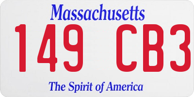 MA license plate 149CB3