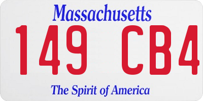 MA license plate 149CB4