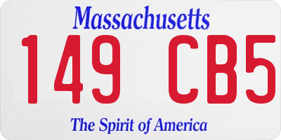 MA license plate 149CB5