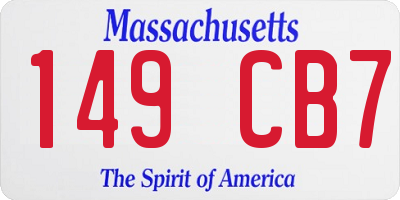 MA license plate 149CB7