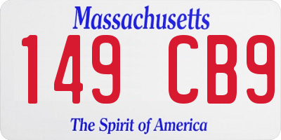 MA license plate 149CB9