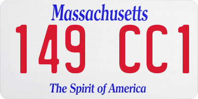 MA license plate 149CC1