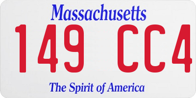 MA license plate 149CC4