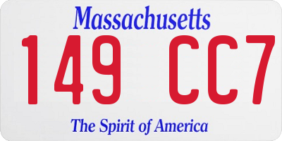 MA license plate 149CC7