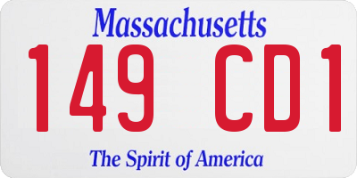 MA license plate 149CD1