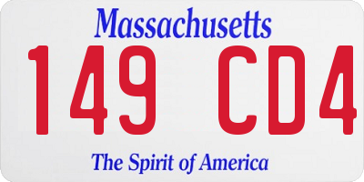 MA license plate 149CD4