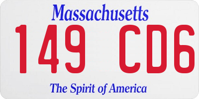MA license plate 149CD6