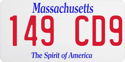 MA license plate 149CD9