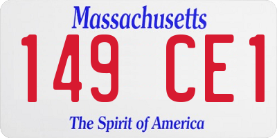 MA license plate 149CE1