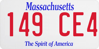 MA license plate 149CE4