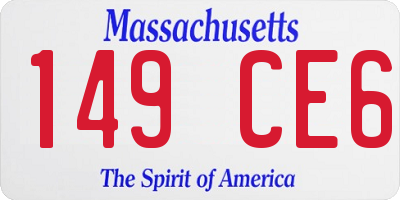 MA license plate 149CE6