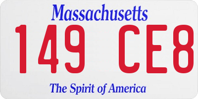 MA license plate 149CE8
