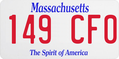 MA license plate 149CF0