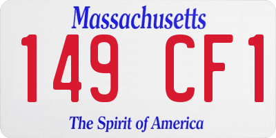 MA license plate 149CF1