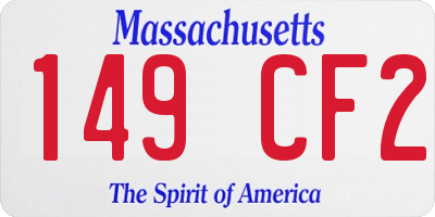 MA license plate 149CF2