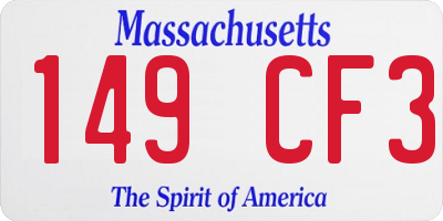 MA license plate 149CF3