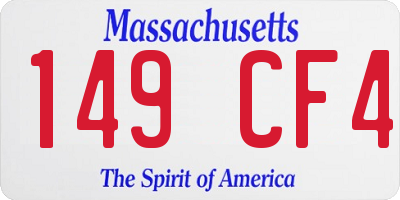 MA license plate 149CF4