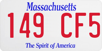 MA license plate 149CF5