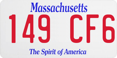 MA license plate 149CF6