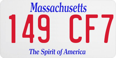 MA license plate 149CF7