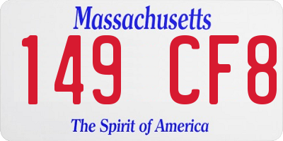 MA license plate 149CF8