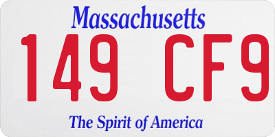 MA license plate 149CF9