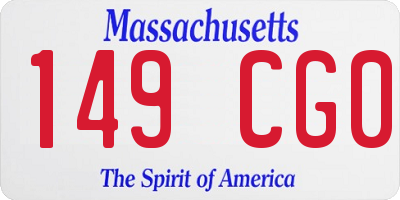 MA license plate 149CG0