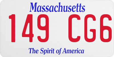 MA license plate 149CG6